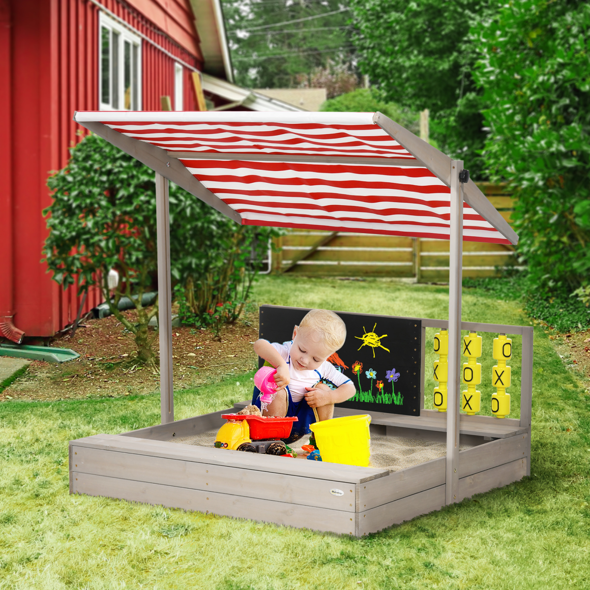 cortex-london-windsor-kids-wooden-sandpit-with-canopy-seats-grey