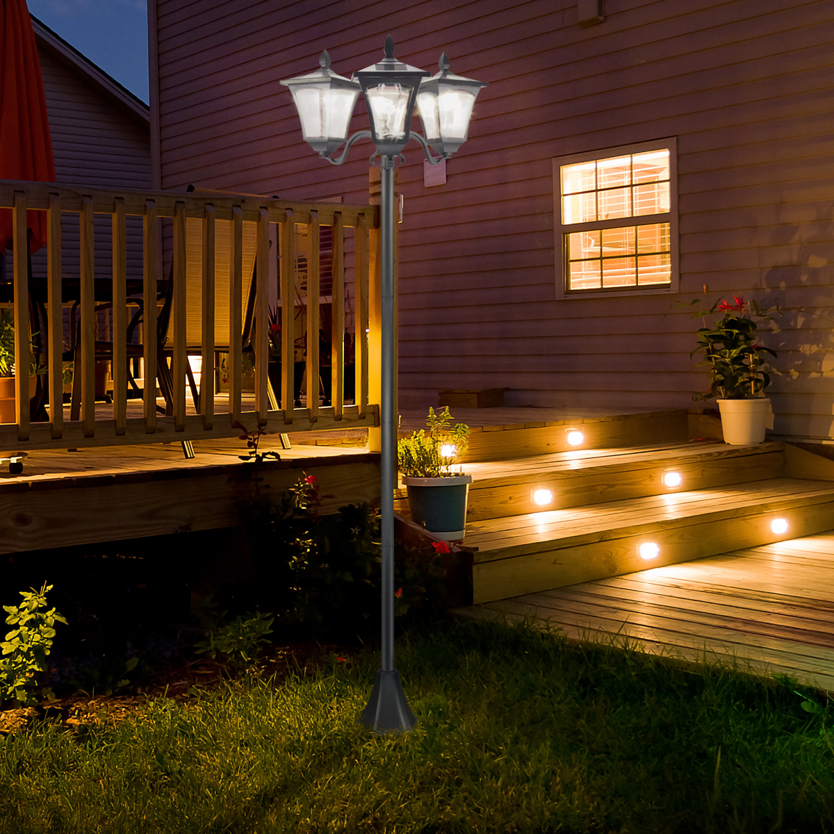 cortex-london-windsor-solar-powered-lamp-post-3-light-ip44-black