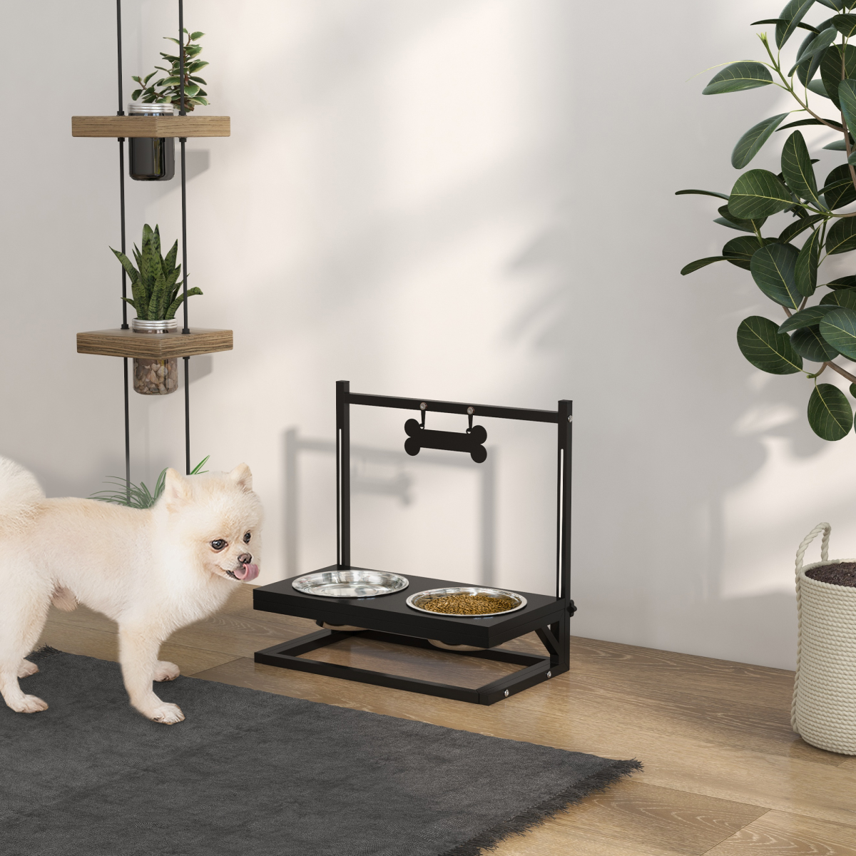cortex-london-windsor-pawhut-adjustable-raised-dog-bowl-stand-black