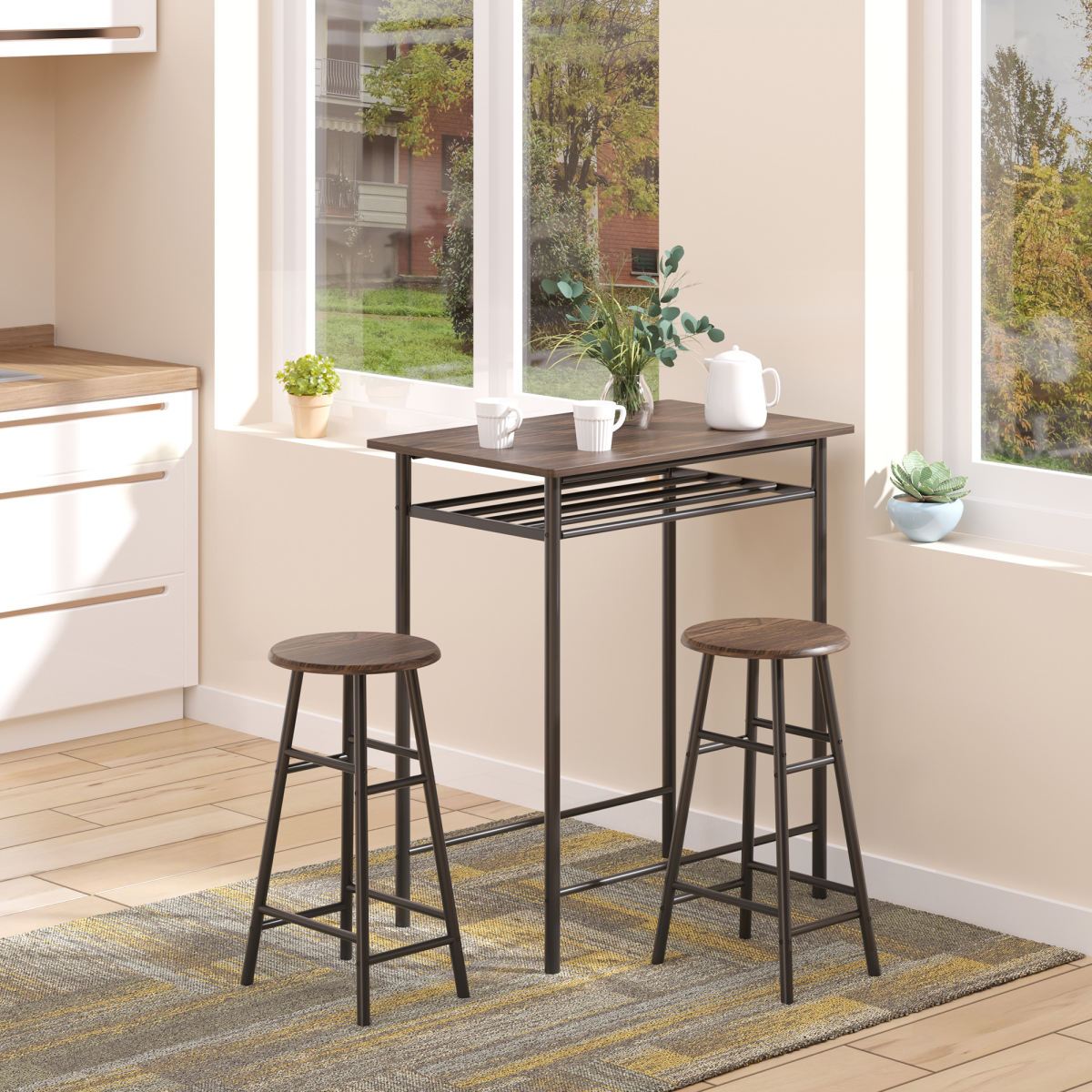 cortex-london-york-bar-table-set-black-oak-metal-frame-two-stools