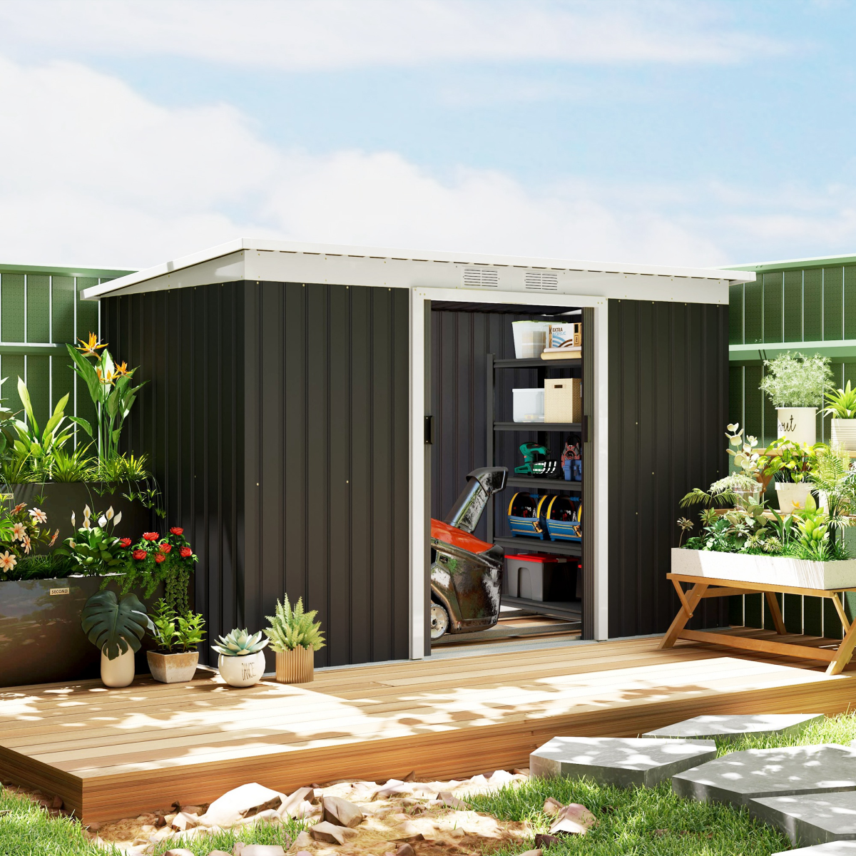 cortex-london-windsor-9-x-4ft-galvanised-steel-garden-storage-shed-grey