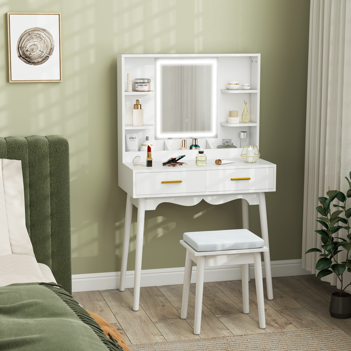 cortex-london-windsor-led-dressing-table-stool-white