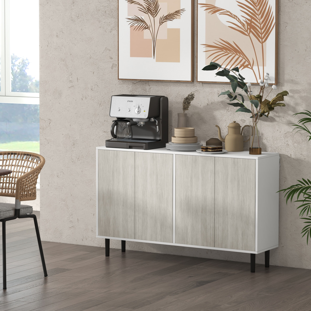 cortex-london-york-white-sideboard-storage-cabinet-two-cupboards-adjustable-shelves