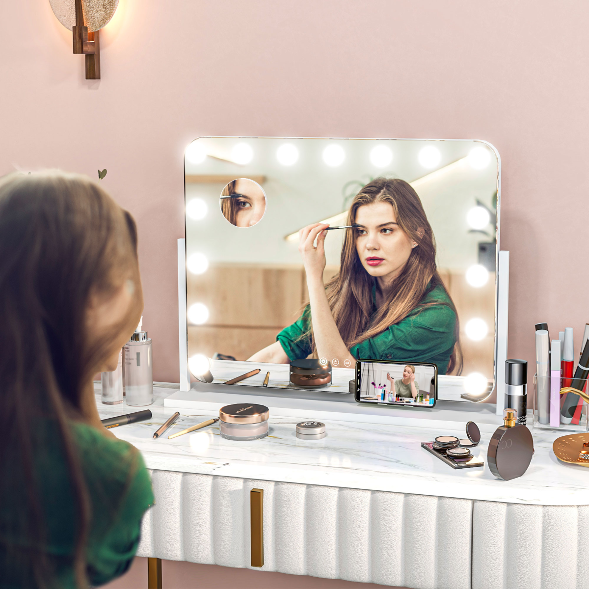 cortex-london-kensington-hollywood-led-makeup-mirror-white-14-led-bulbs-usb-port-10x-magnifying-mirror