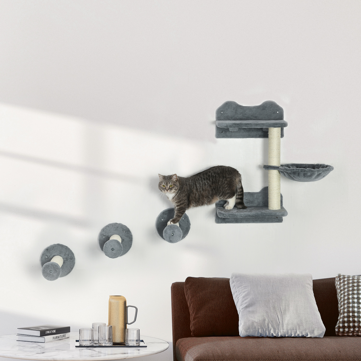 cortex-london-windsor-wall-mounted-cat-tree-shelf-scratching-post-beige-grey