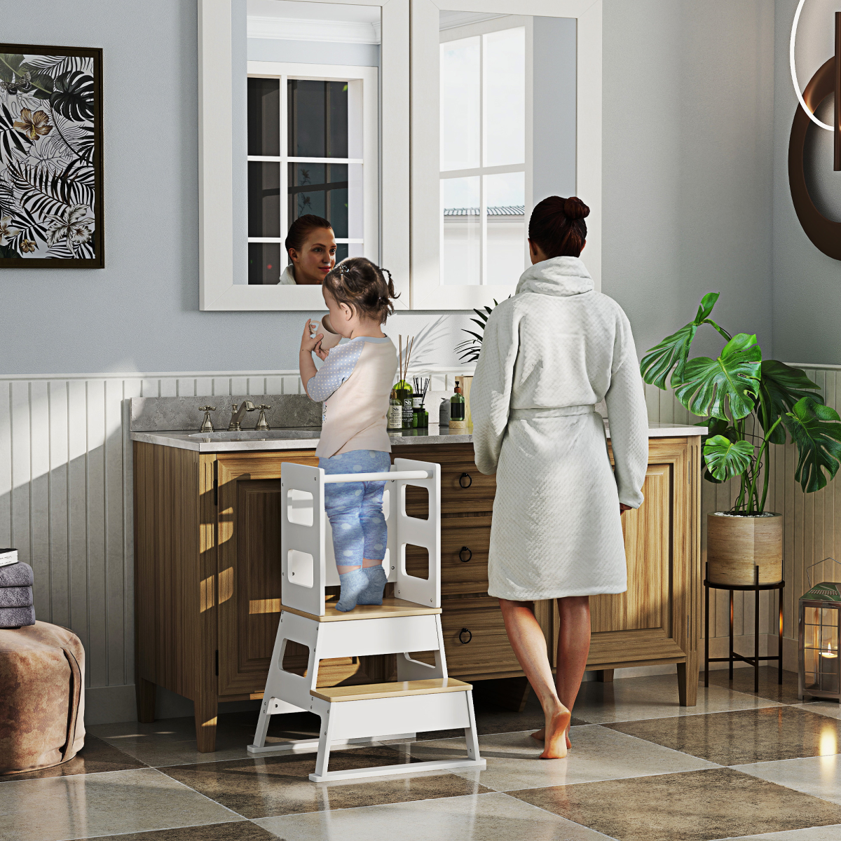 cortex-london-windsor-2-in-1-toddler-tower-with-chalkboard-white-natural-wood