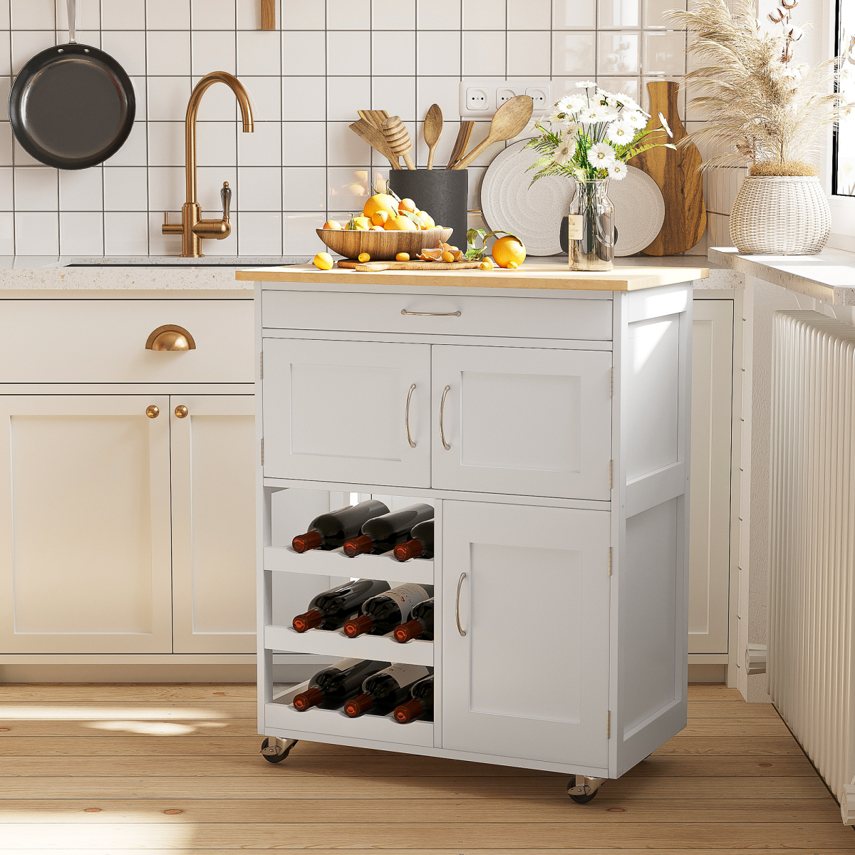 cortex-london-york-white-kitchen-trolley-9-bottle-wine-rack-drawer-rubberwood-countertop