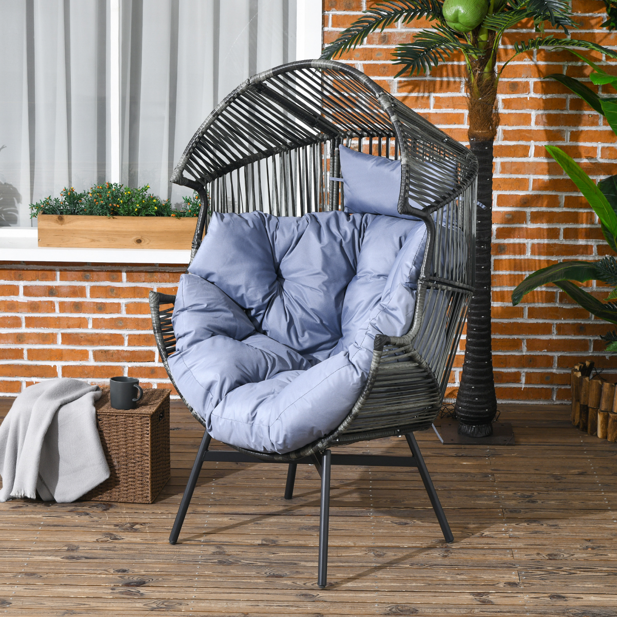 cortex-london-outsunny-rattan-leisure-chair-cushion-garden-egg-chair-headrest-grey