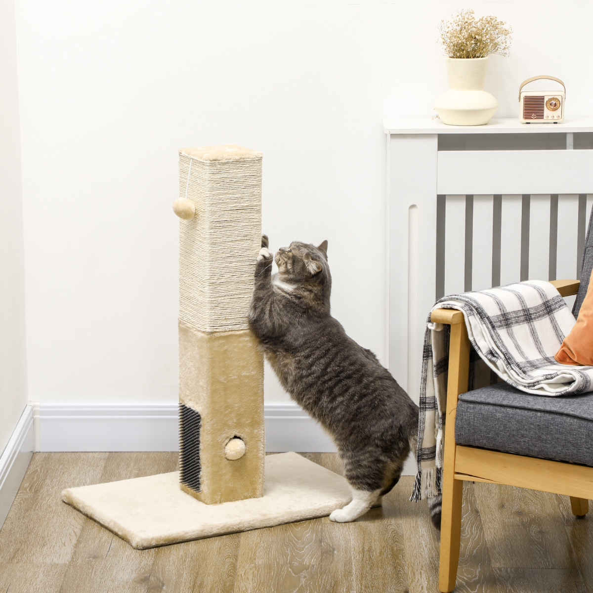cortex-london-pawhut-cat-scratching-post-scratcher-climber-beige-jute-plush