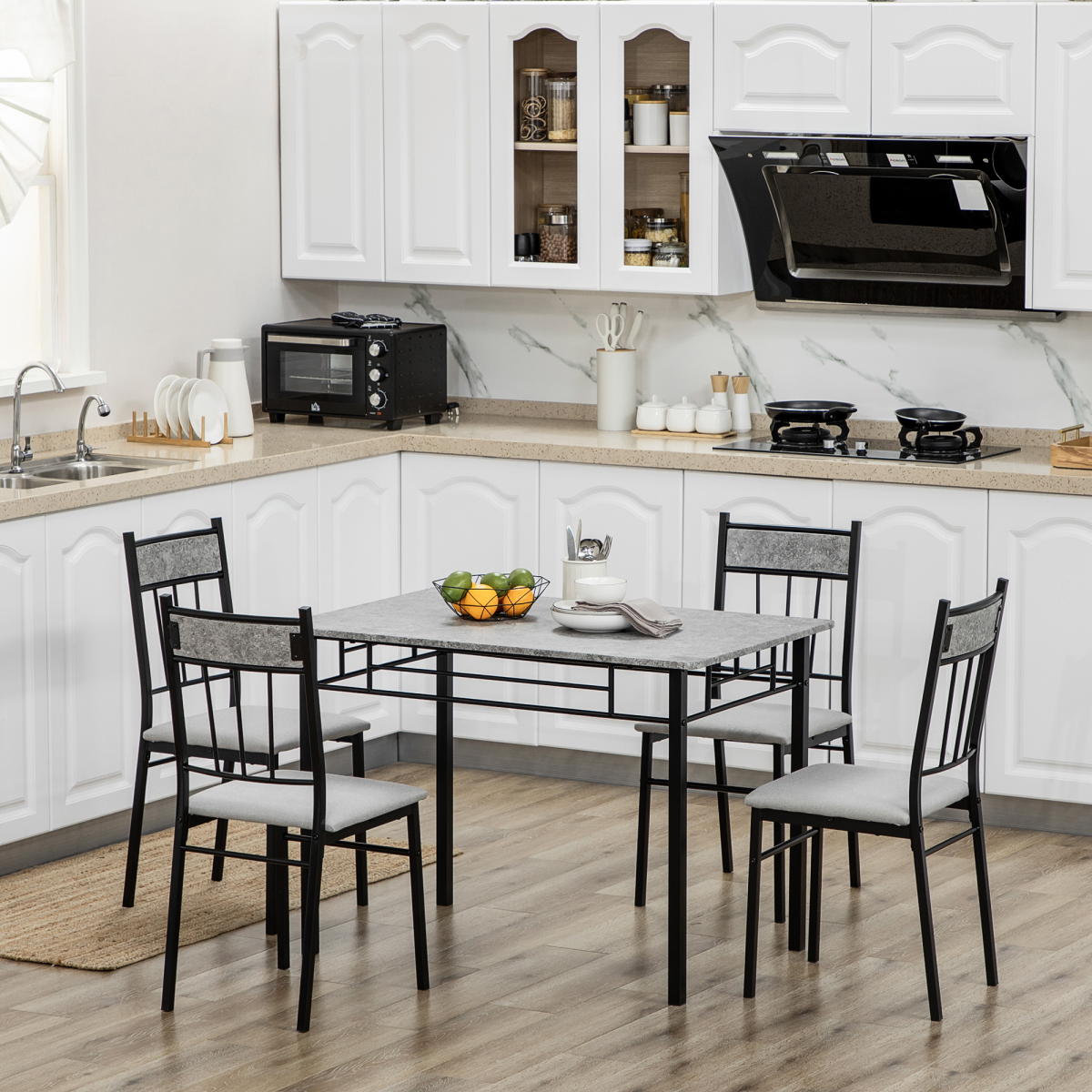 cortex-london-york-five-piece-marble-effect-dining-set-four-chairs