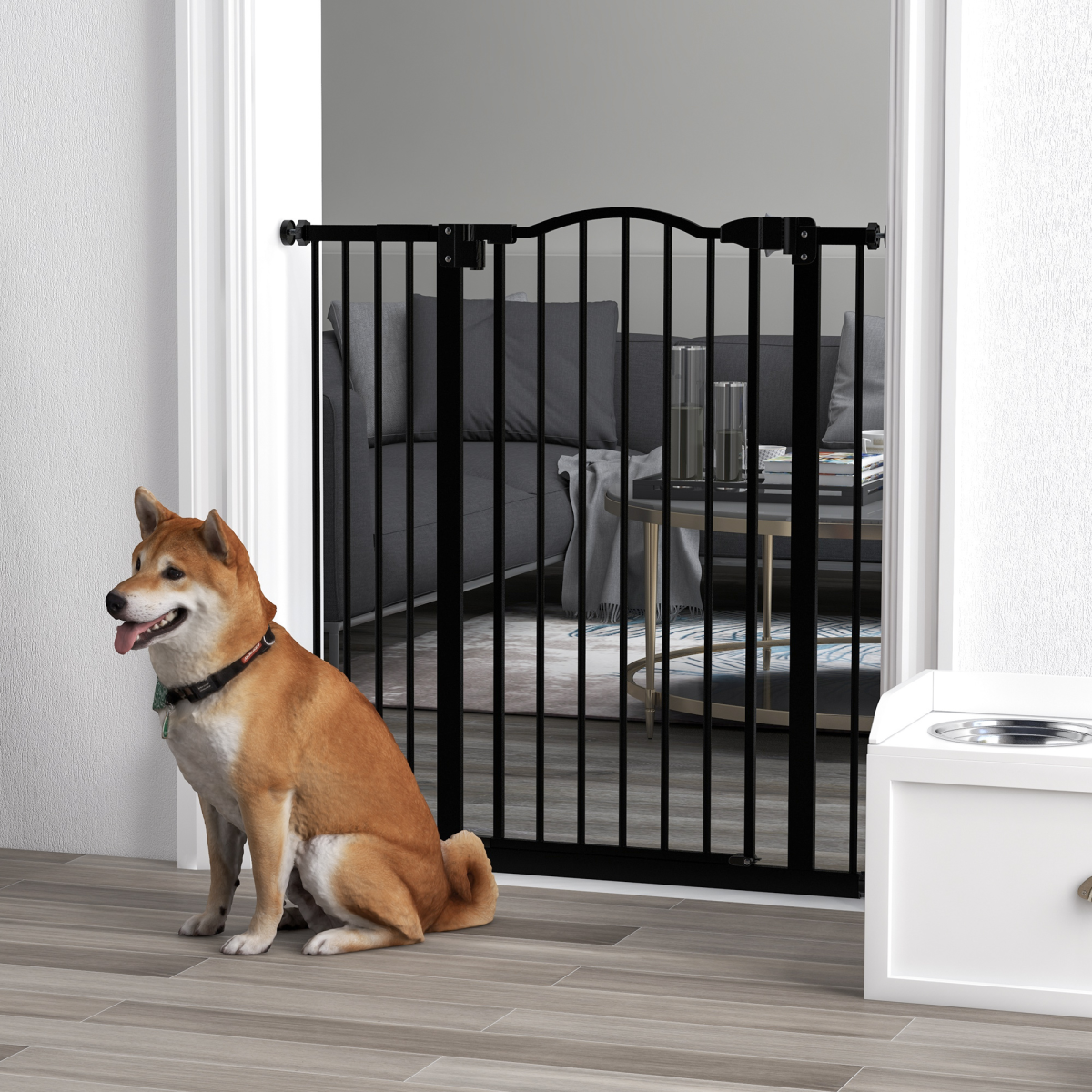 cortex-london-windsor-adjustable-metal-pet-gate-auto-close-door-white