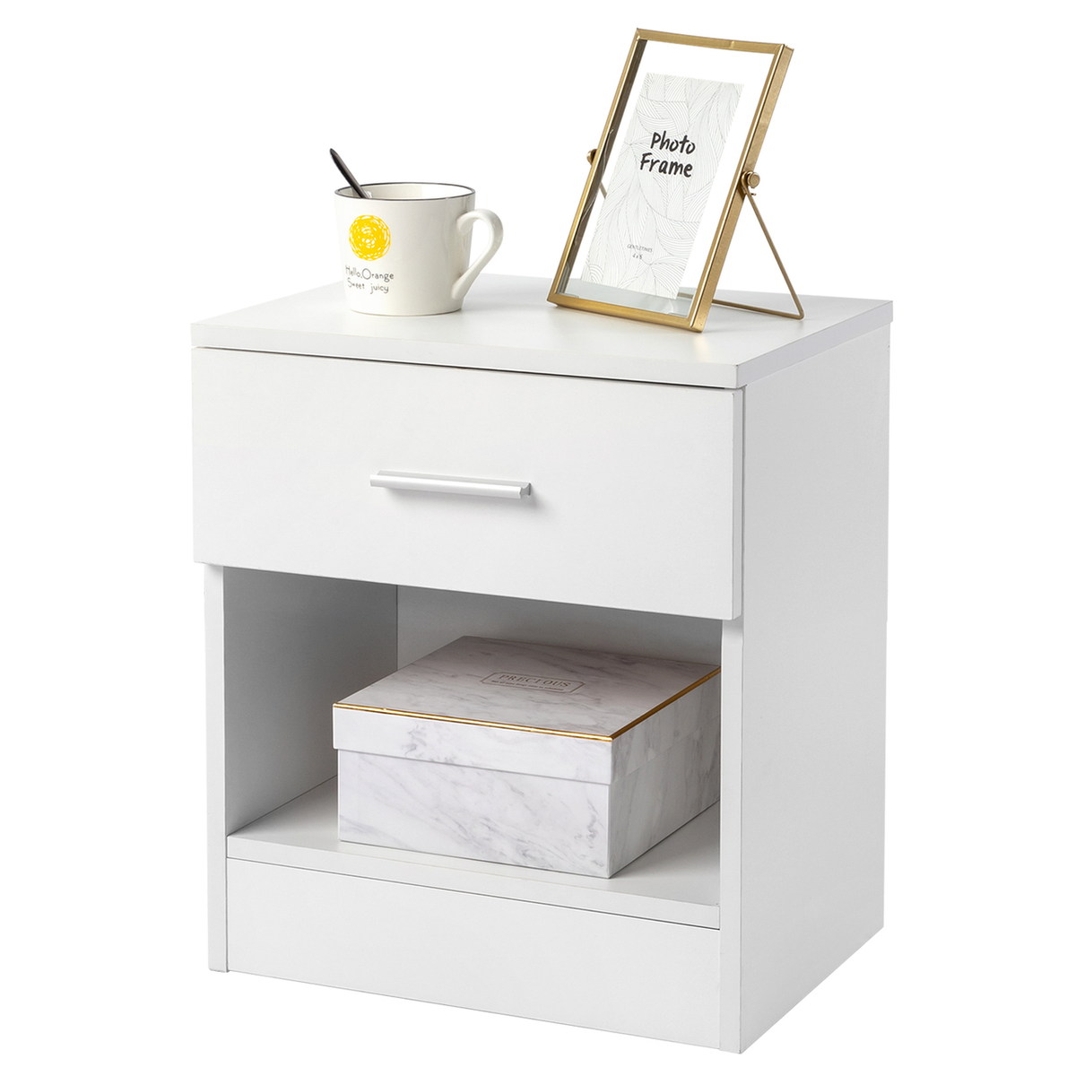 cortex-london-windsor-white-2-tier-bedside-cabinet-with-drawer