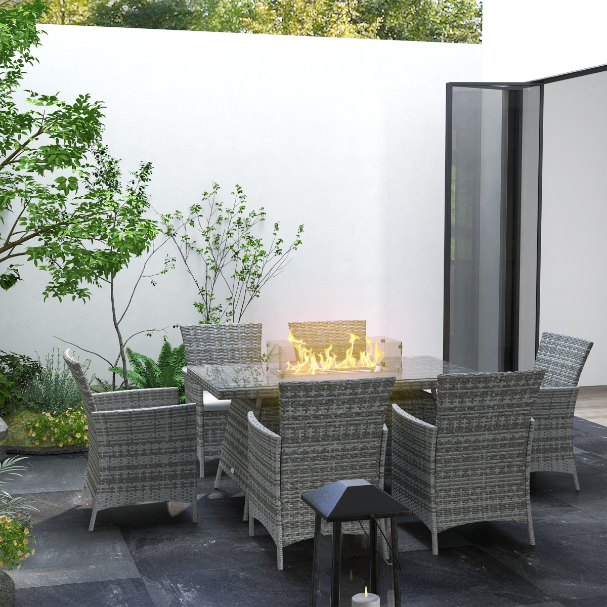 cortex-london-windsor-grey-rattan-fire-pit-dining-set-six-armchairs