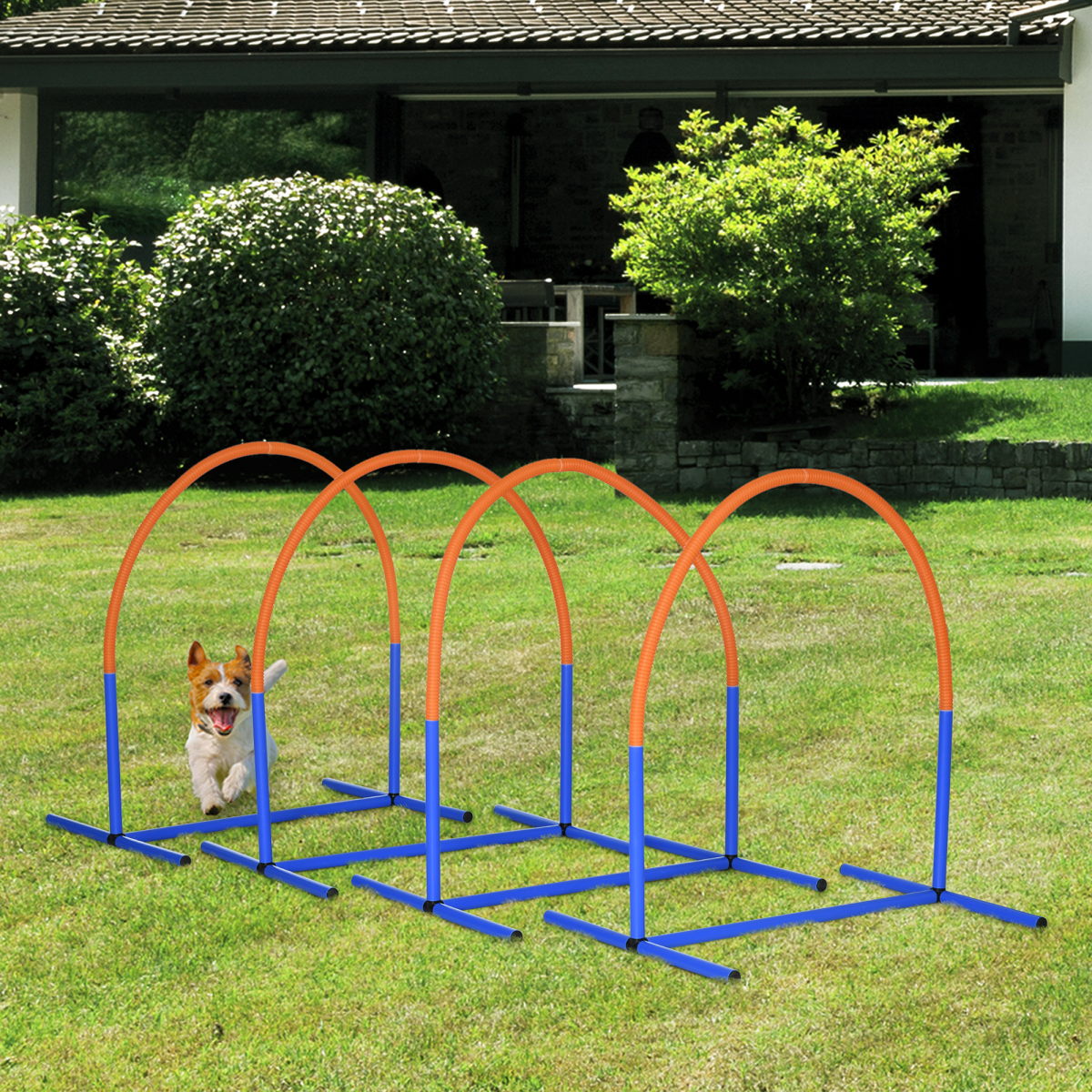 cortex-london-windsor-dog-agility-training-bows-with-carry-bag-blue-orange