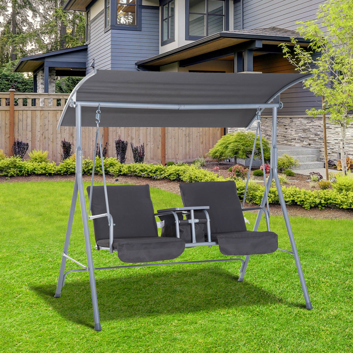 cortex-london-windsor-steel-frame-2-seater-swing-chair-table-grey