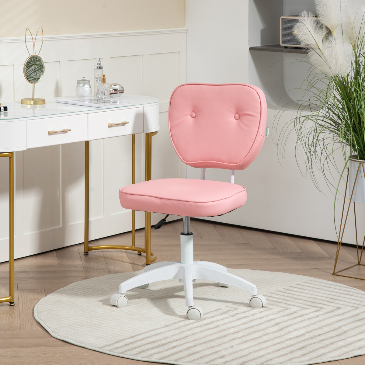 cortex-london-windsor-pink-faux-leather-swivel-chair