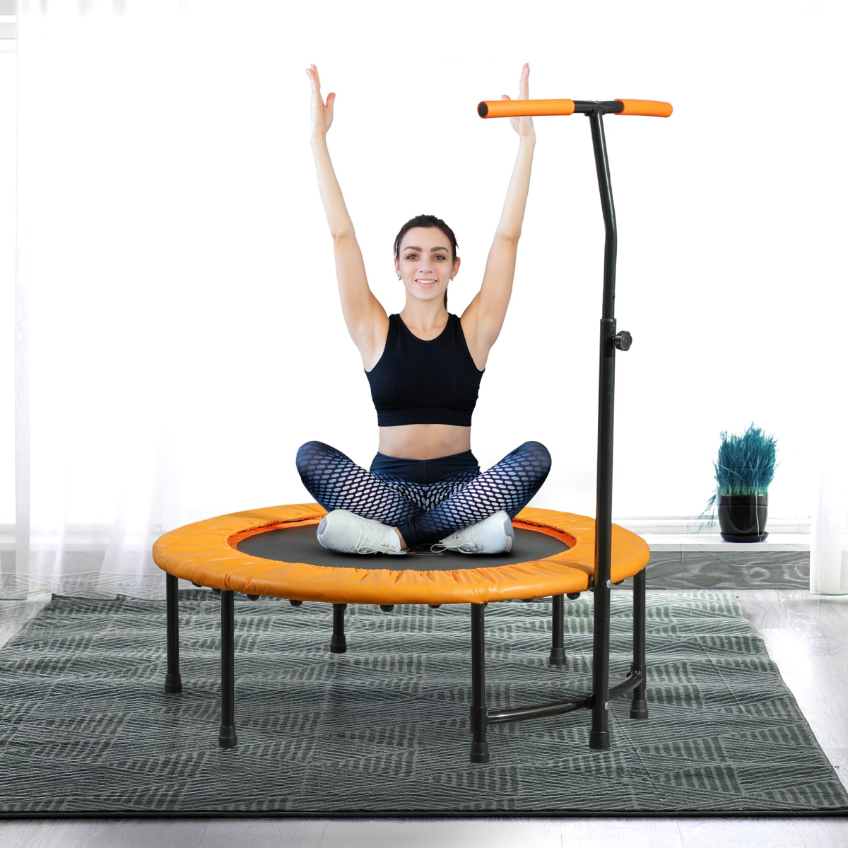 cortex-london-windsor-40-inch-orange-handle-fitness-rebounder-trampoline