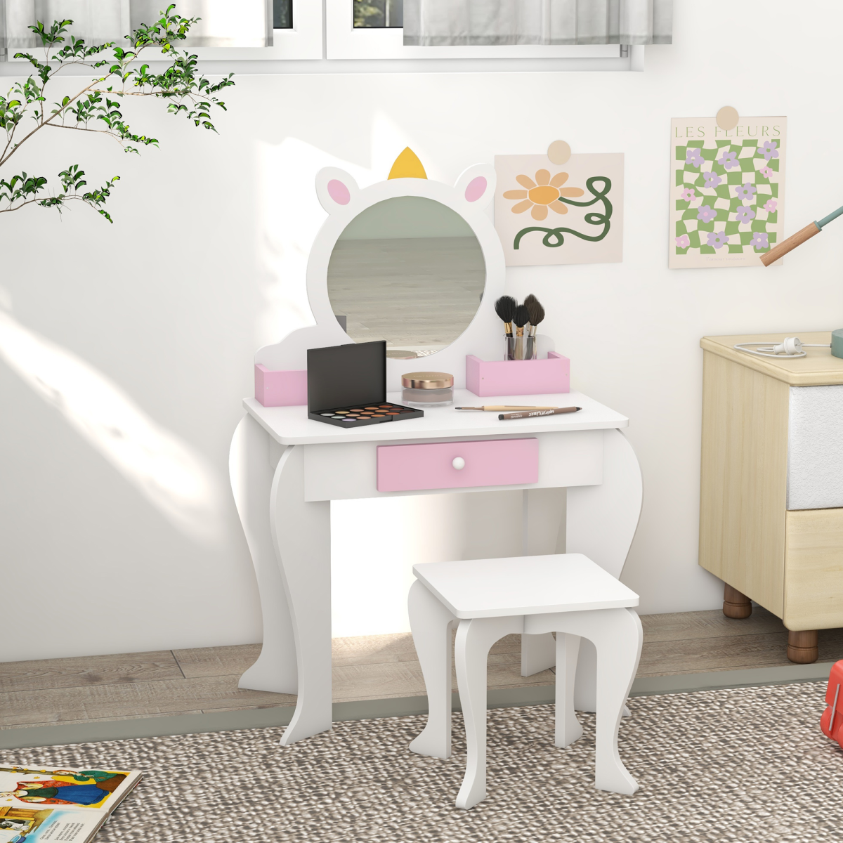 cortex-london-windsor-unicorn-kids-dressing-table-white