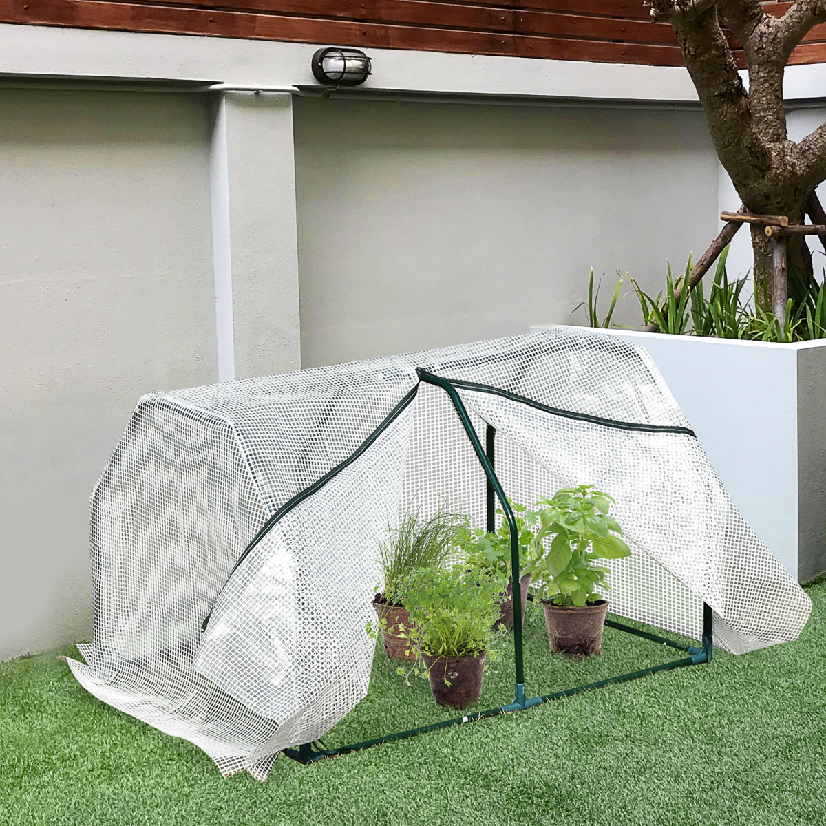 cortex-london-york-mini-steel-frame-greenhouse-white-99x71x60cm-pvc-cover