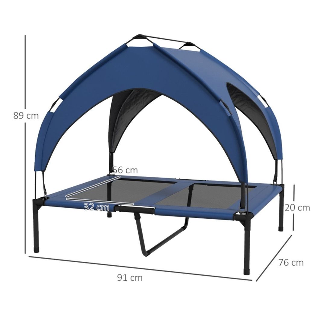 cortex-london-windsor-elevated-canopy-pet-bed-dark-blue