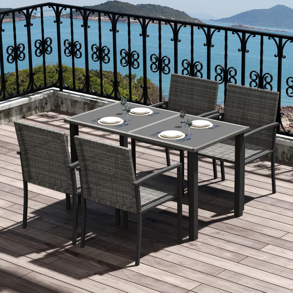 cortex-london-windsor-four-seater-rattan-garden-dining-set-grey-glass-tabletop