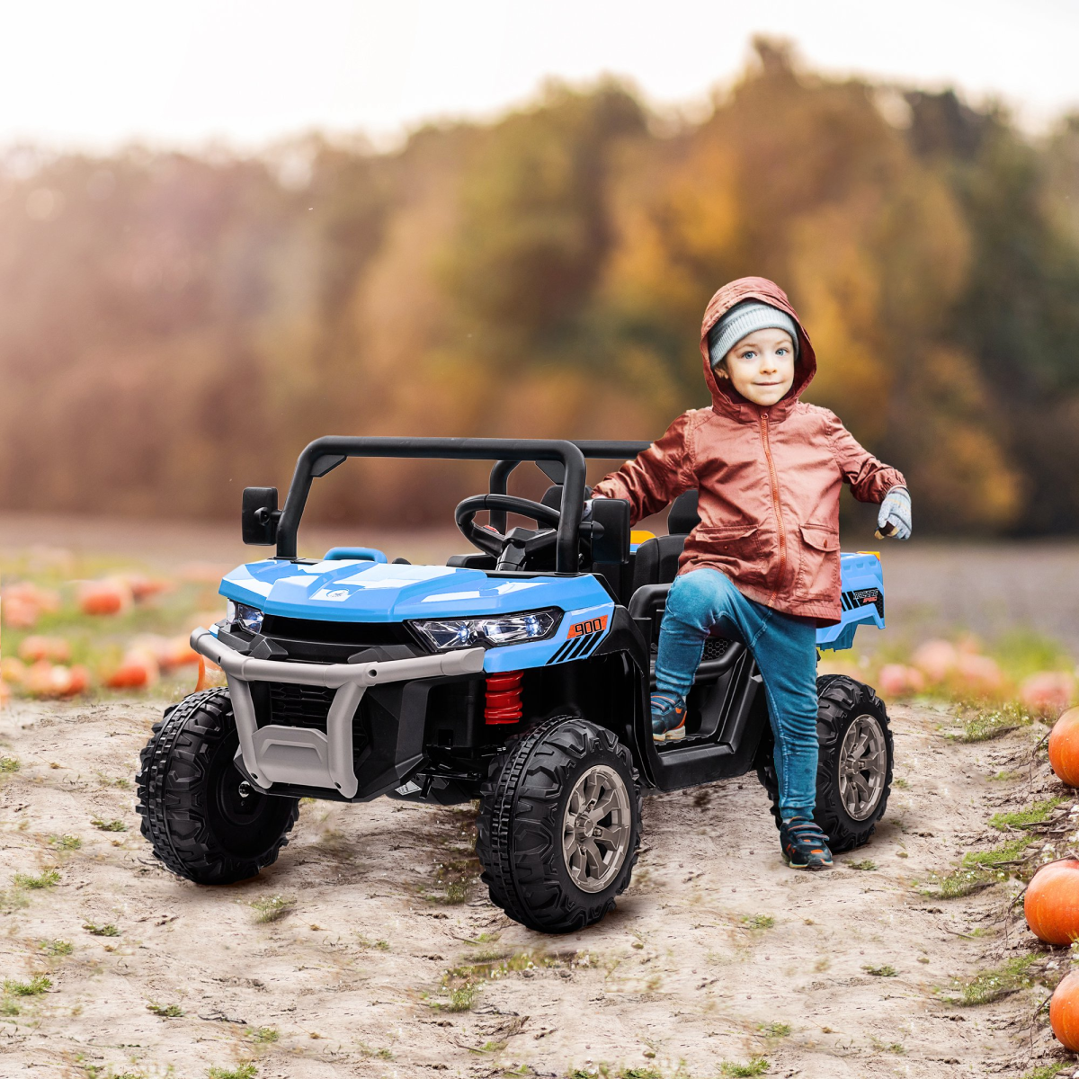 cortex-london-windsor-two-seater-kids-electric-ride-on-car-blue