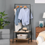 cortex-london-york-149cm-two-tier-garment-rack-black-wood-grain