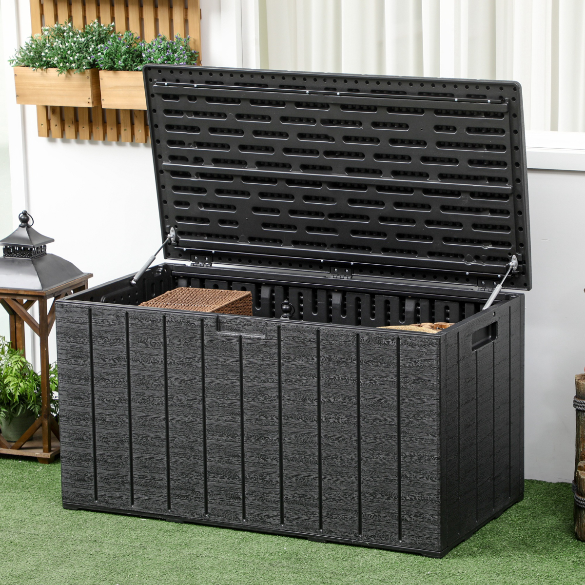 cortex-london-york-366-litre-black-plastic-outdoor-garden-storage-box