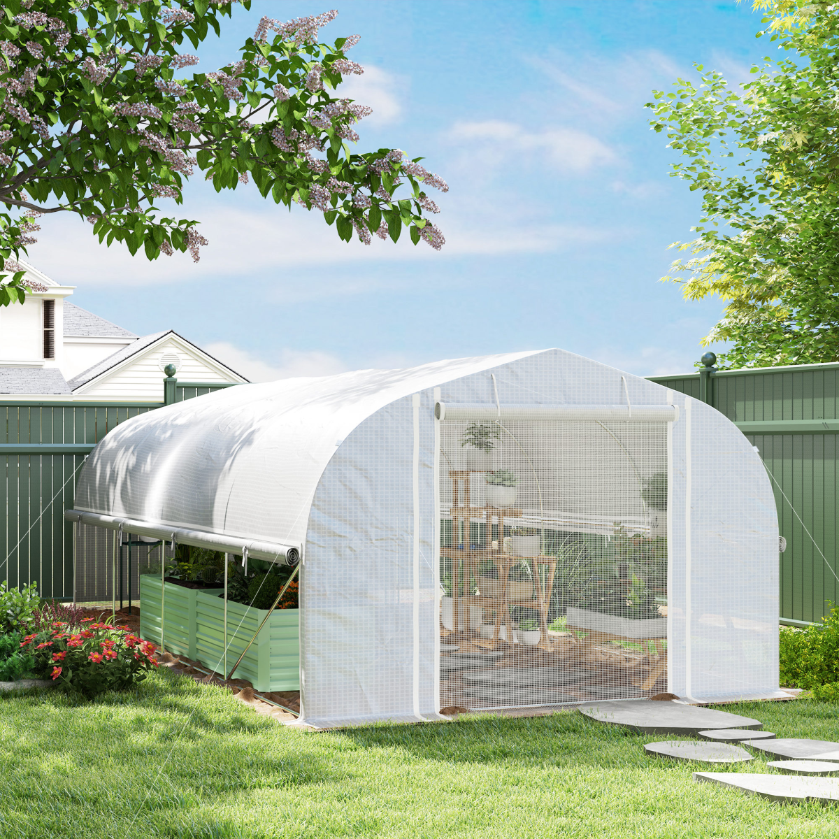 cortex-london-windsor-polytunnel-greenhouse-white-roll-up-sidewalls-mesh-door