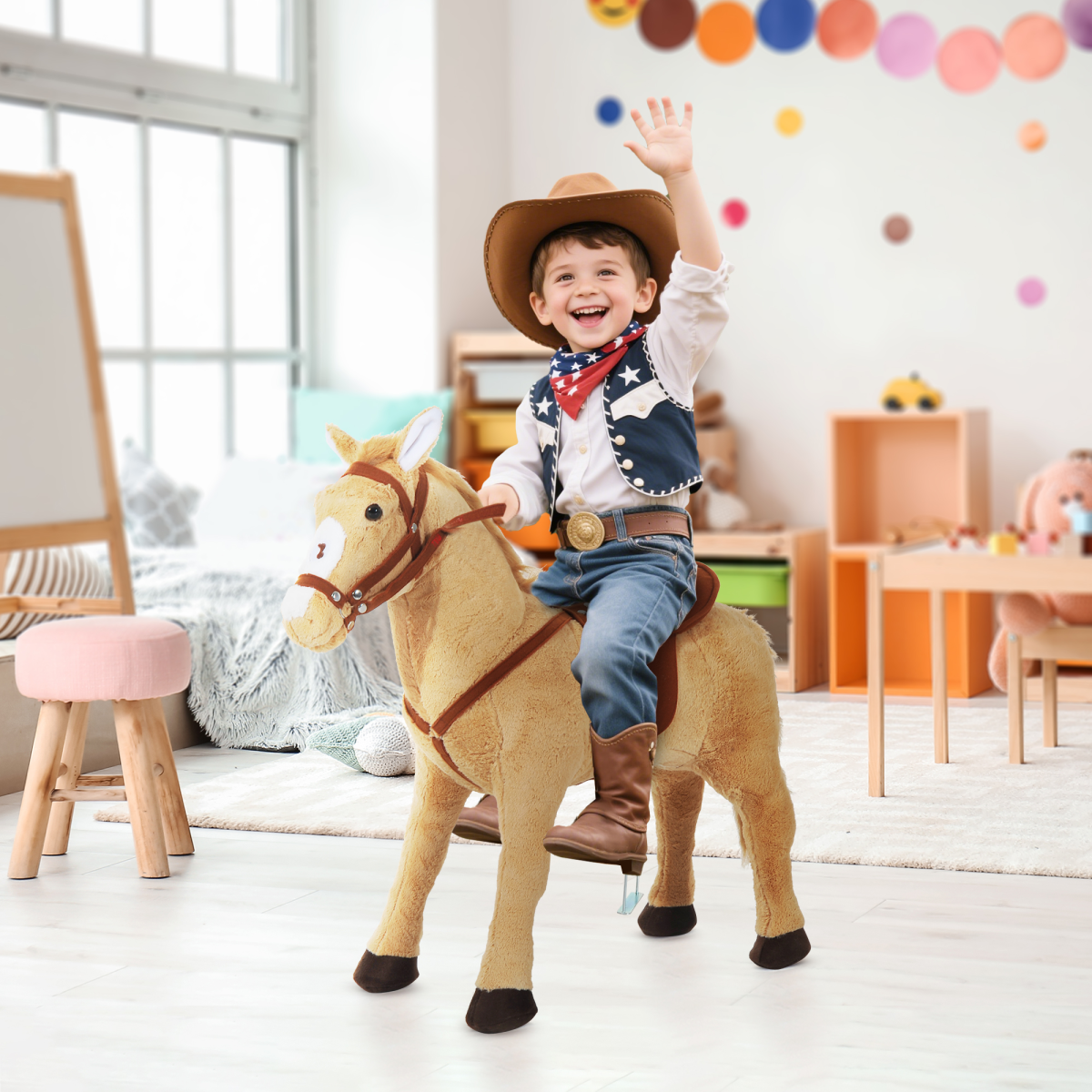 cortex-london-windsor-standing-horse-plush-ride-on-toy-neighing-sound