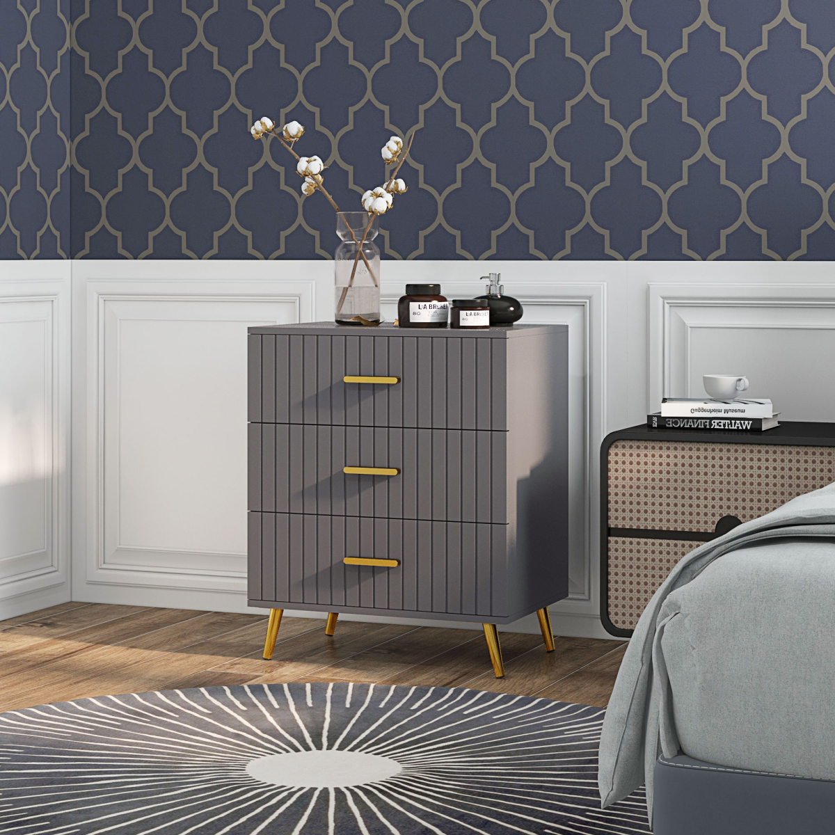 cortex-london-kensington-dark-grey-gold-tone-three-drawer-dresser-aluminium-legs