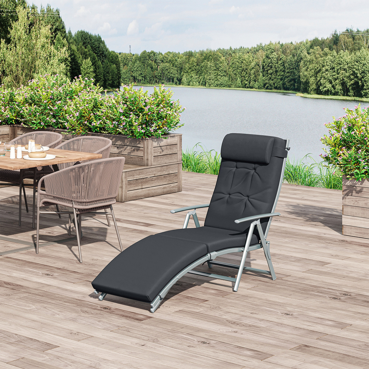 cortex-london-bath-steel-frame-black-garden-padded-sun-lounger-with-pillow