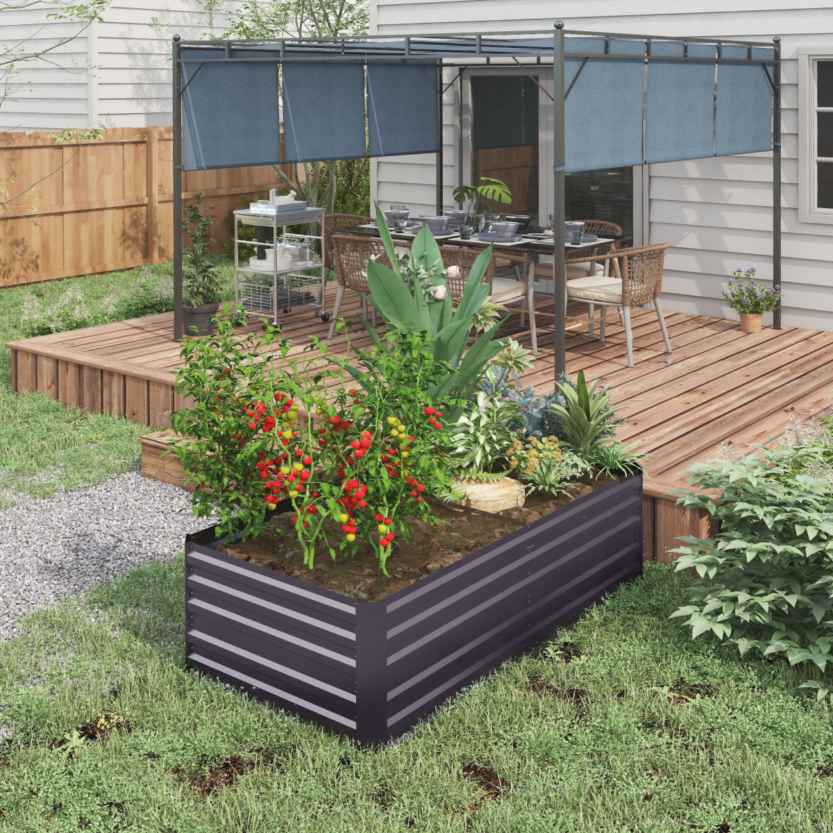cortex-london-windsor-galvanised-steel-outdoor-raised-bed-dark-grey