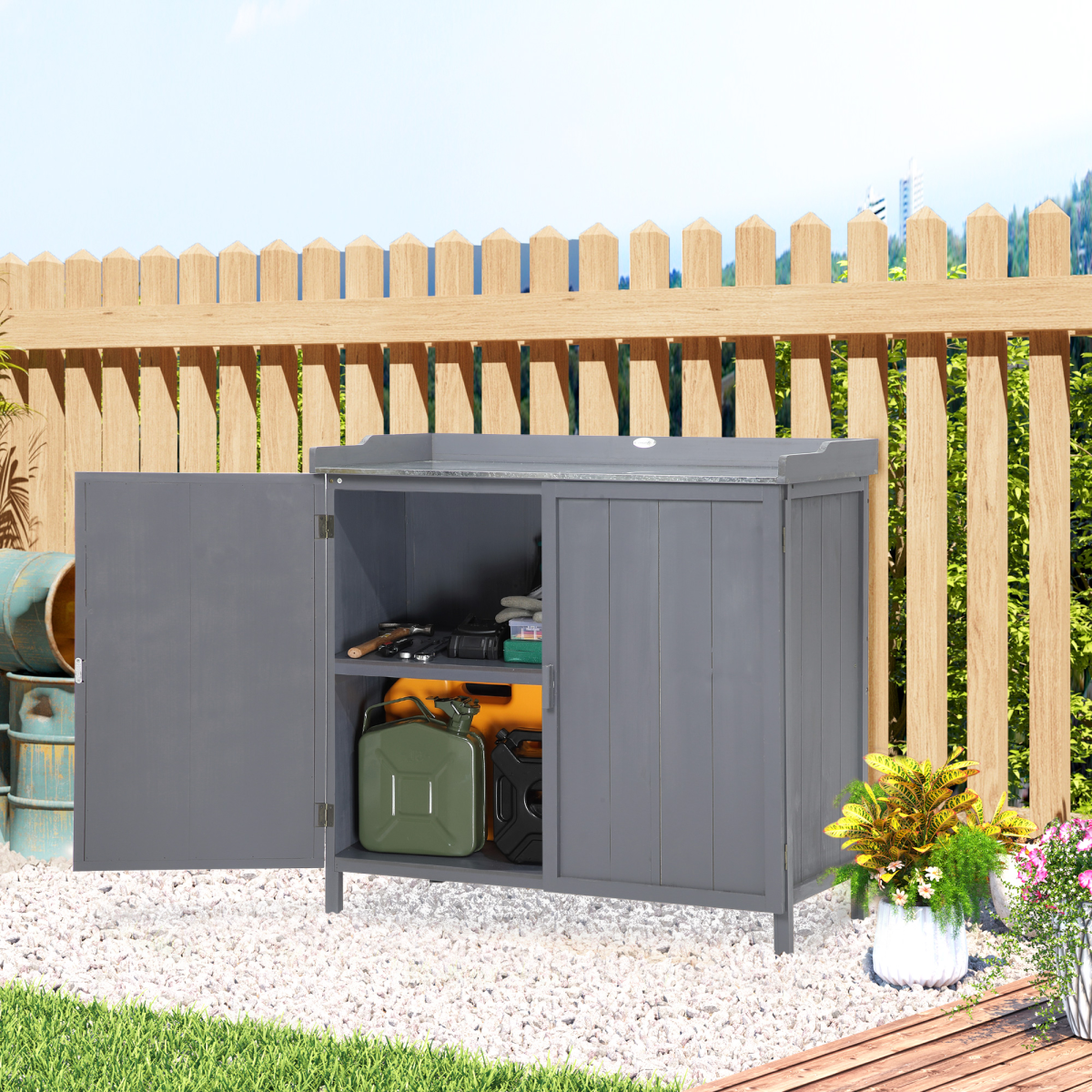 cortex-london-kensington-galvanised-grey-garden-storage-cabinet-potting-bench-table