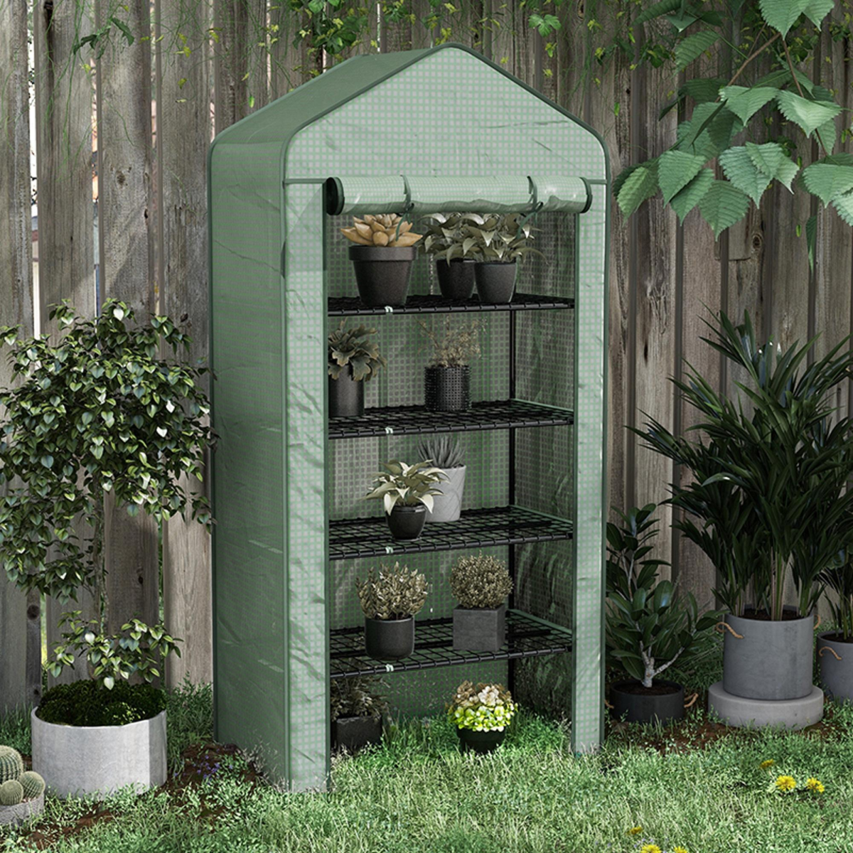 cortex-london-kensington-five-tier-widened-mini-greenhouse-green