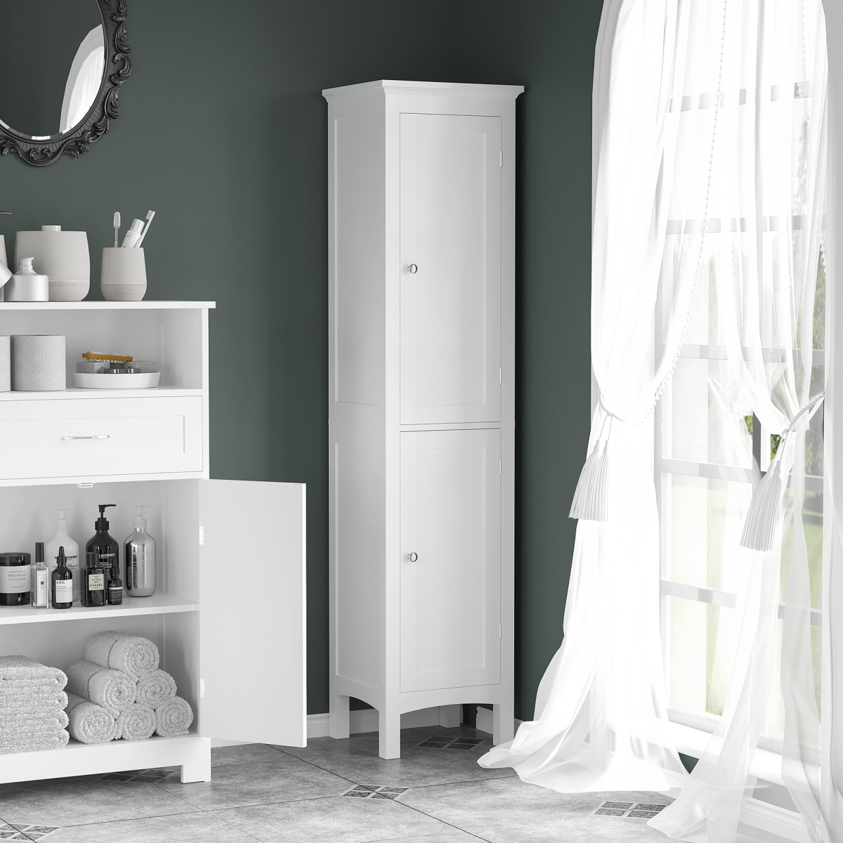 cortex-london-windsor-white-tall-bathroom-cabinet-adjustable-shelves-double-door