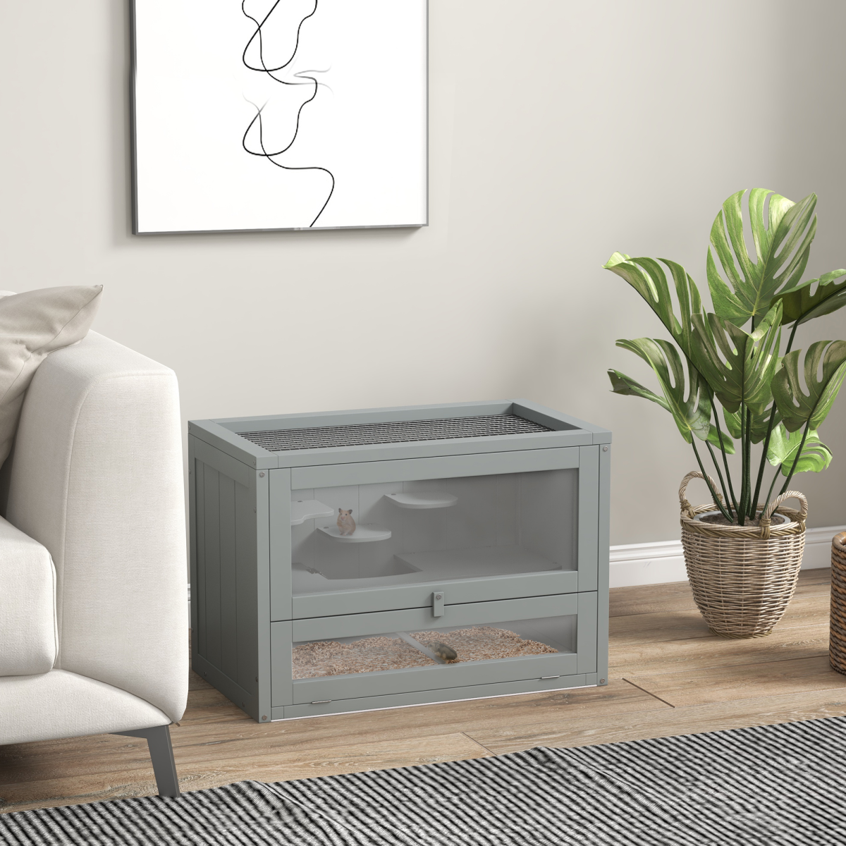 cortex-london-windsor-two-level-fir-wood-hamster-cage-grey