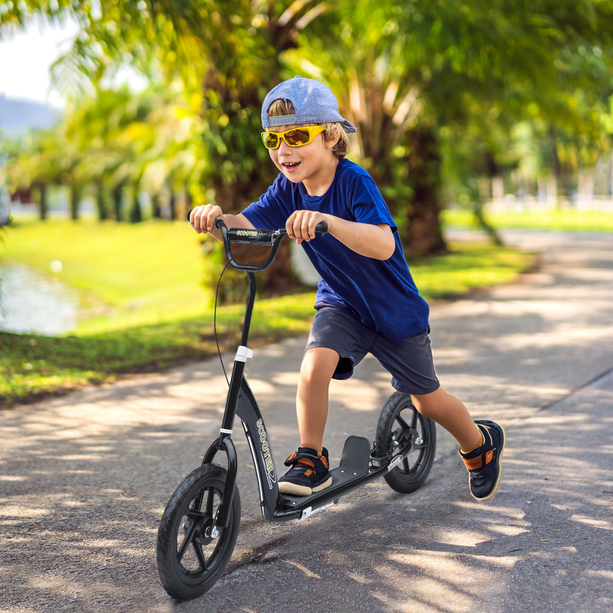 cortex-london-windsor-teen-kids-stunt-scooter-black-12-inch-eva-tyres