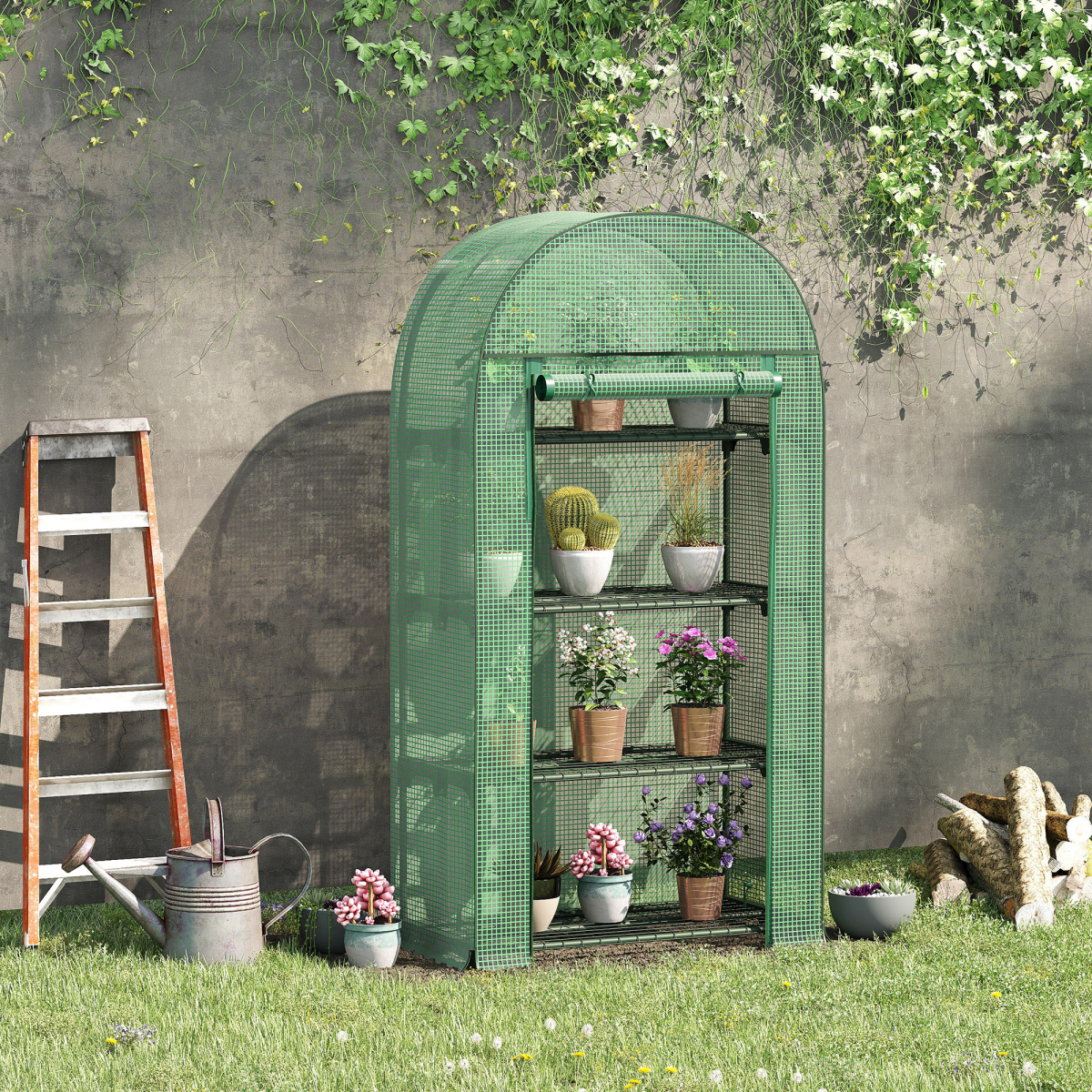 cortex-london-york-80x49x160cm-green-mini-greenhouse-storage-shelf