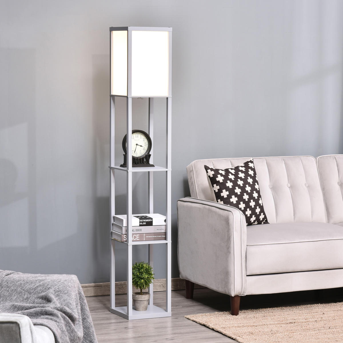 cortex-london-york-grey-floor-lamp-three-storage-shelves-e27-foot-switch