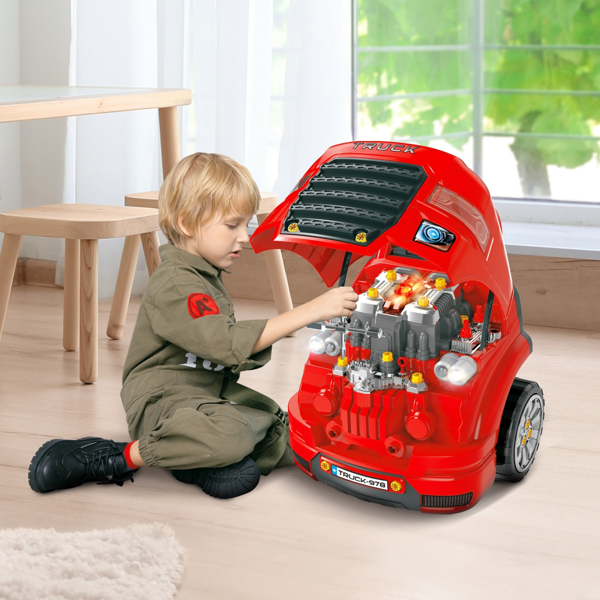 cortex-london-windsor-kids-truck-engine-toy-set-red