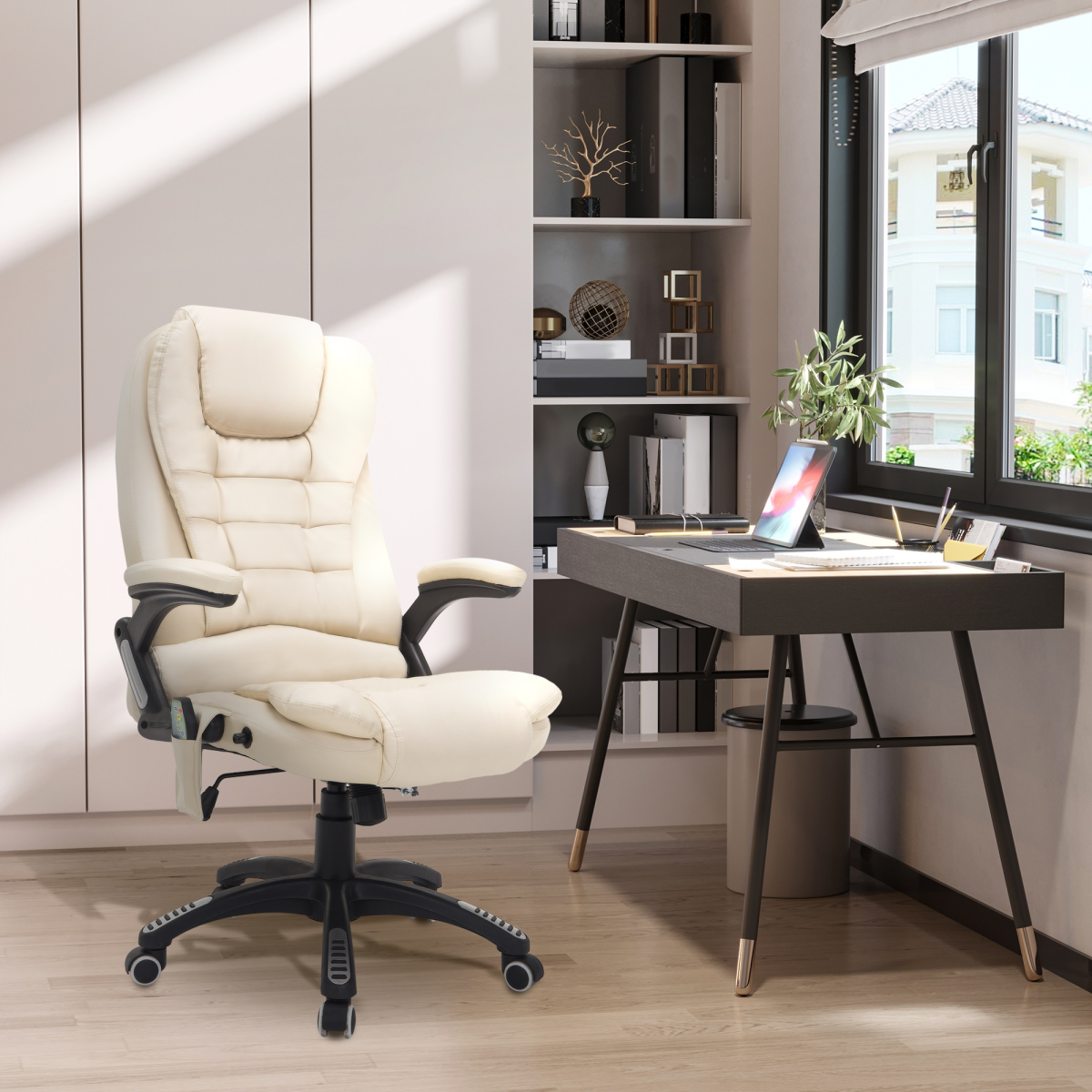 cortex-london-windsor-massage-heat-reclining-executive-office-chair-beige-pu-leather