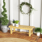 Outsunny 2-Seater Outdoor Garden Fir Wood Patio Bench