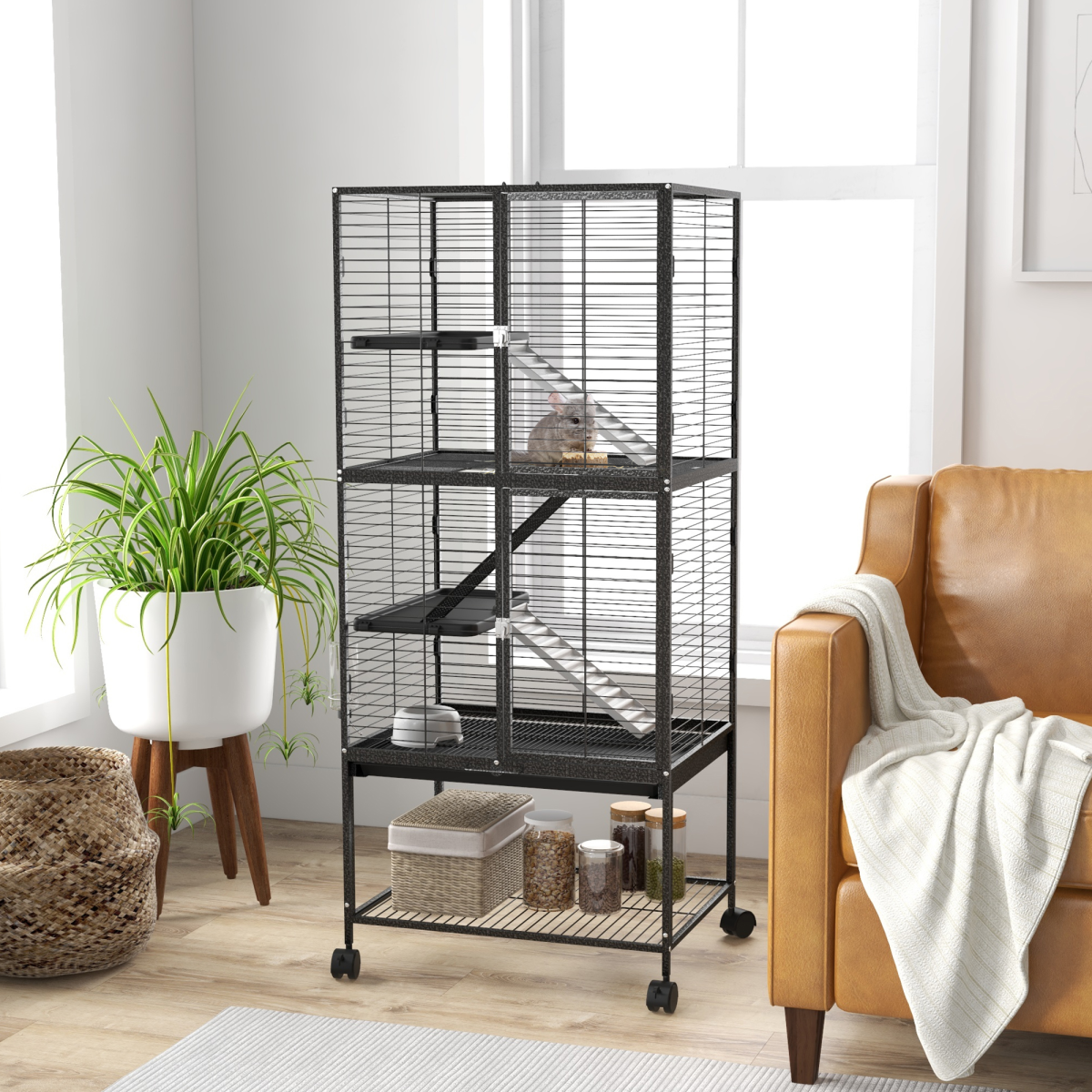 cortex-london-windsor-rolling-ferret-cage-grey-storage-shelf