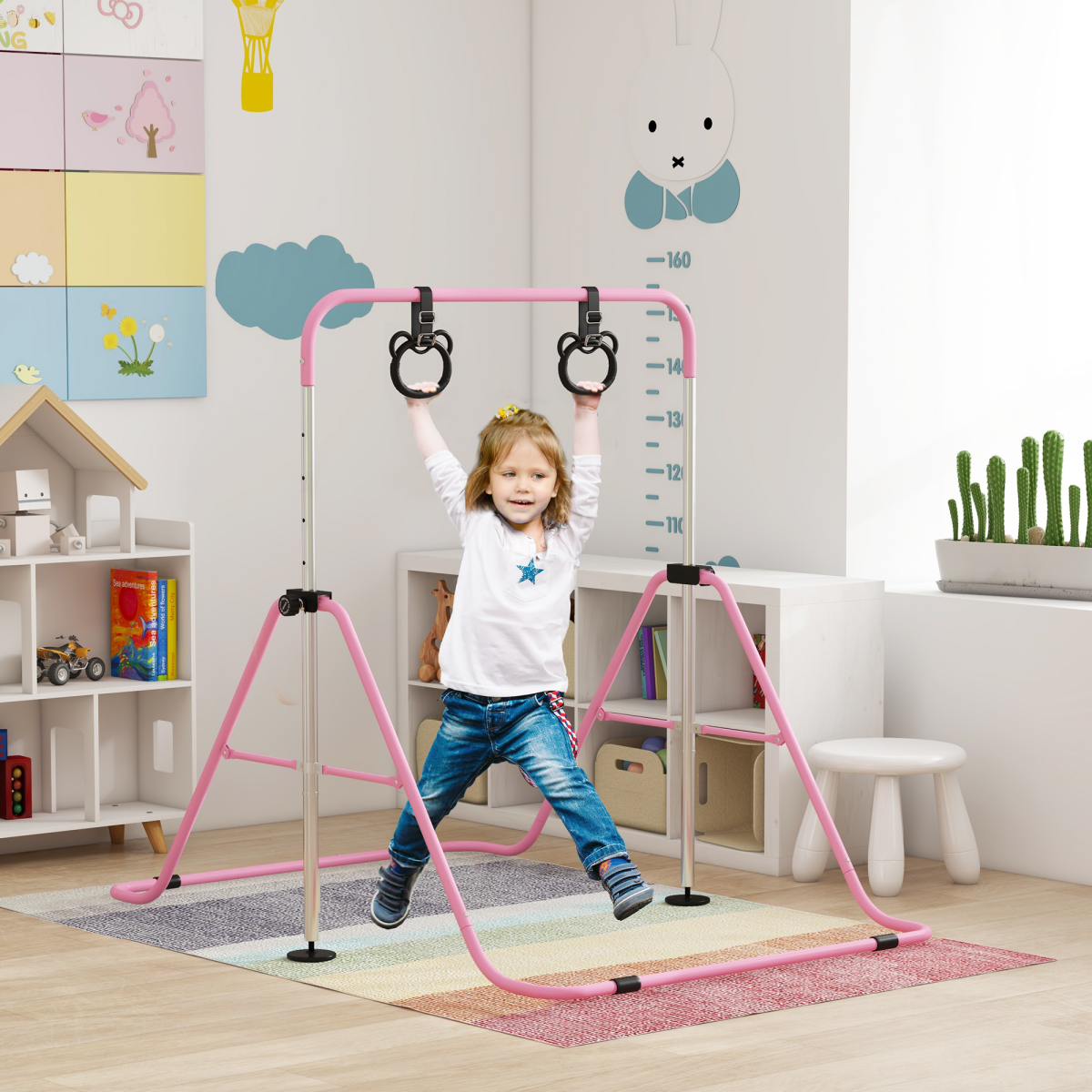 cortex-london-windsor-adjustable-kids-gymnastics-bar-pink