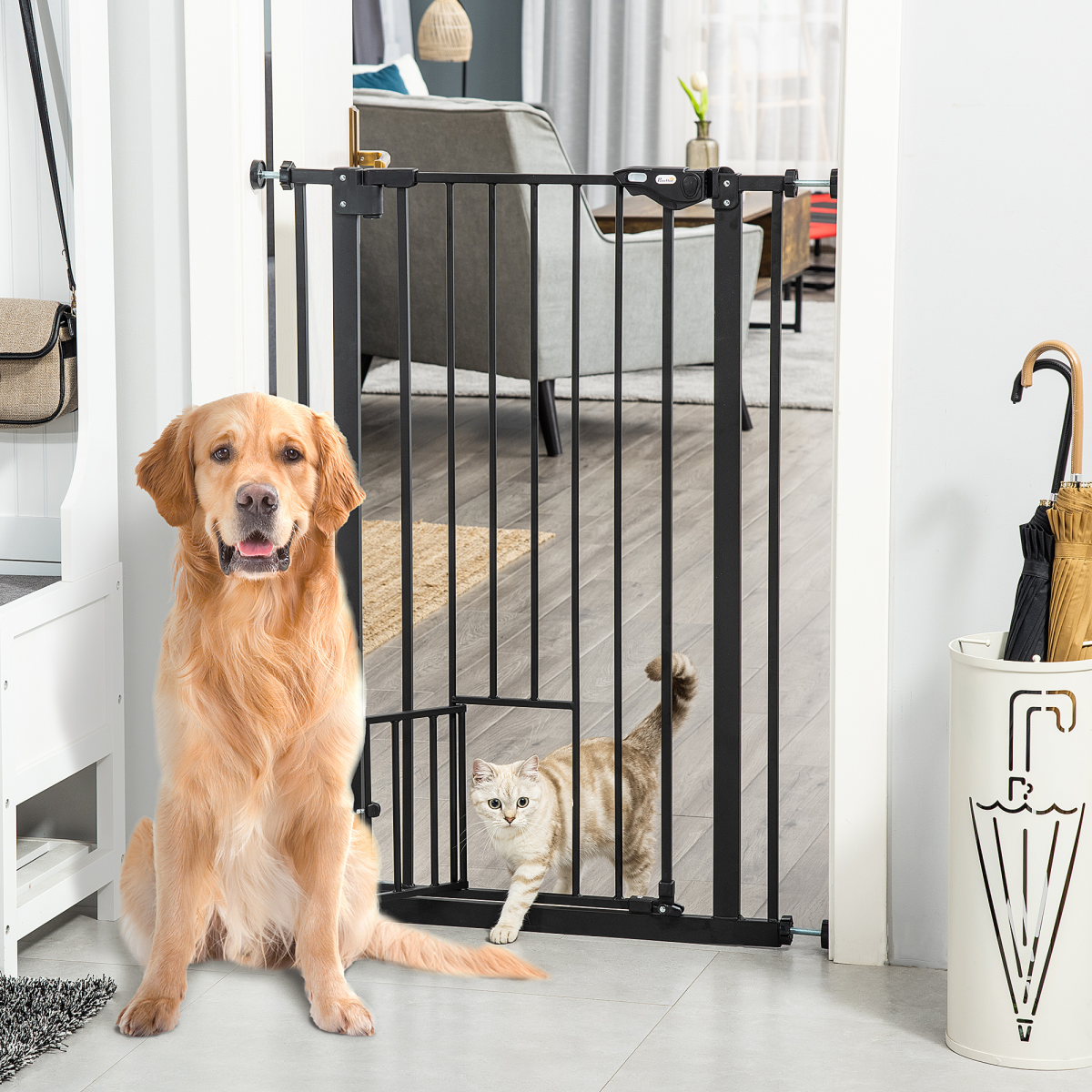 cortex-london-windsor-extra-tall-auto-close-dog-gate-with-cat-door-74-80cm-wide