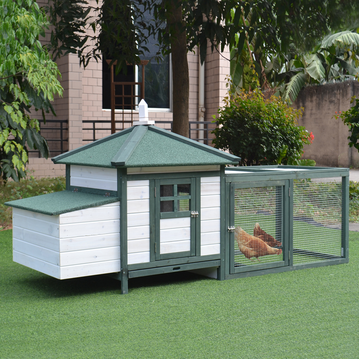 cortex-london-windsor-green-wooden-chicken-coop-nesting-box-outdoor-run