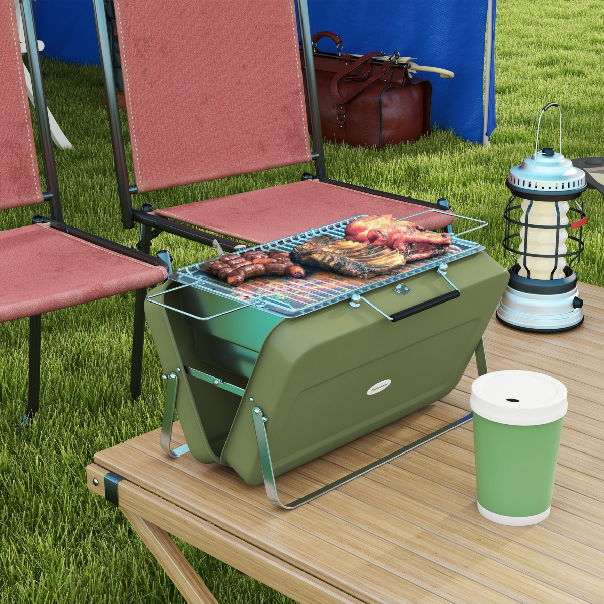 cortex-london-windsor-portable-suitcase-charcoal-bbq-grill-green