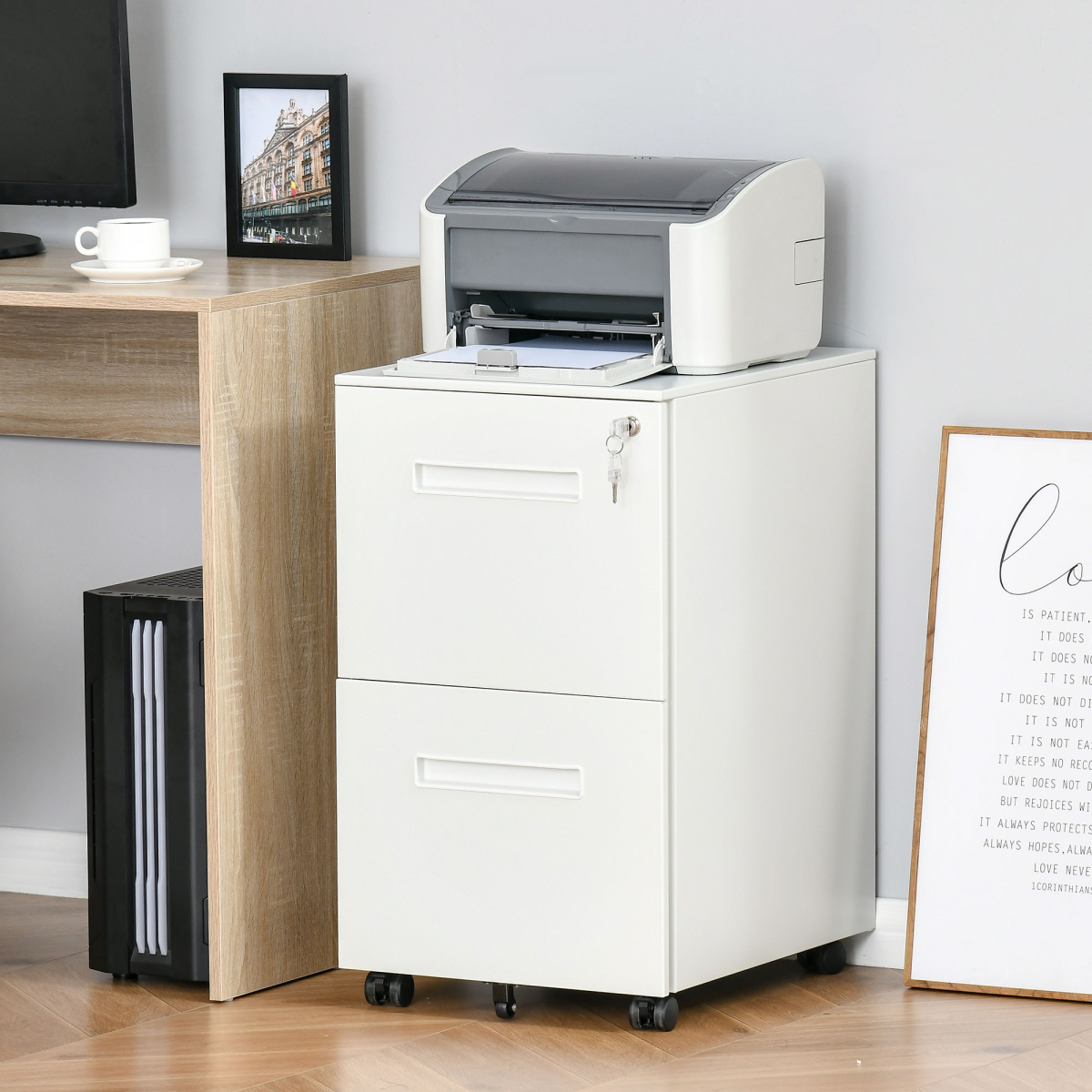 cortex-london-westminster-white-mobile-filing-cabinet-lock-adjustable-partition