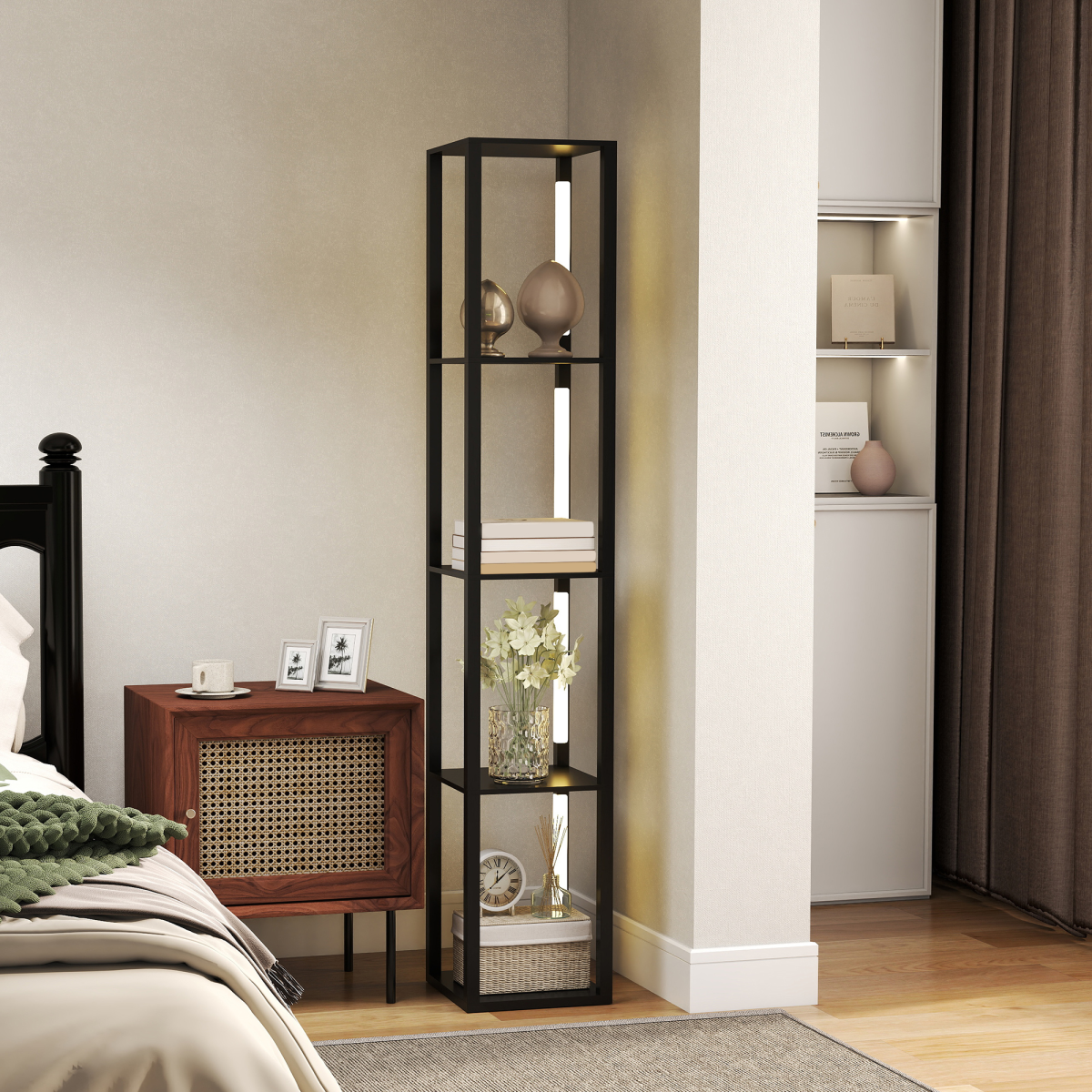 cortex-london-windsor-black-floor-lamp-with-foot-switch-four-tier-shelf